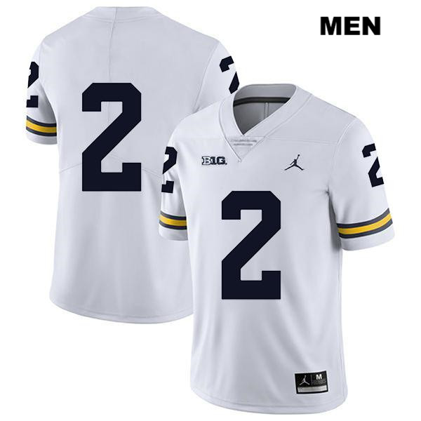 Men's NCAA Michigan Wolverines Carlo Kemp #2 No Name White Jordan Brand Authentic Stitched Legend Football College Jersey EE25E58AO